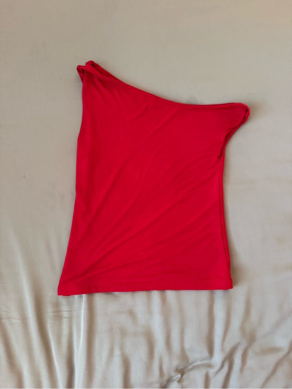 Motel Rocks Red One-Shoulder Tank Top - Picture 2 of 5